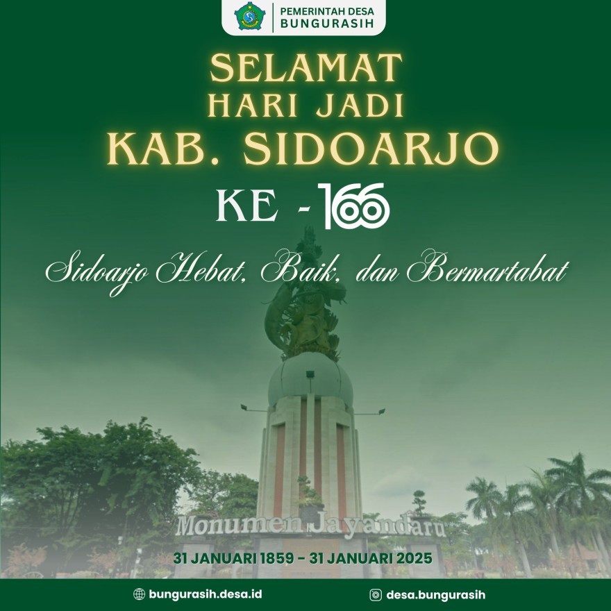 Pemerintah Desa Bungurasih Mengucapkan Selamat Hari Jadi Kabupaten Sidoarjo Ke- 166