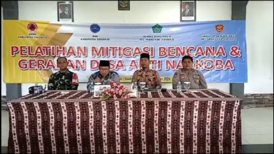 Pemerintah Desa Bungurasih Gelar Pelatihan Mitigasi Bencana dan Pemberantasan Narkoba untuk LINMAS
